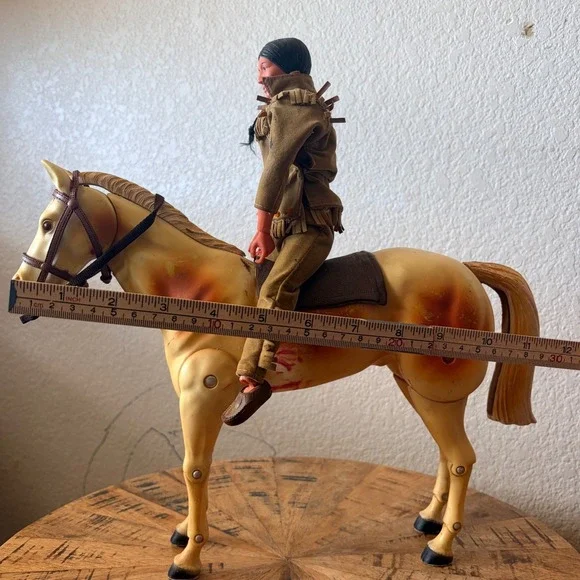 Vintage Marx Toys Johnny West Tonto Action Figure with Articulated Horse Toy - Picture 2 of 13
